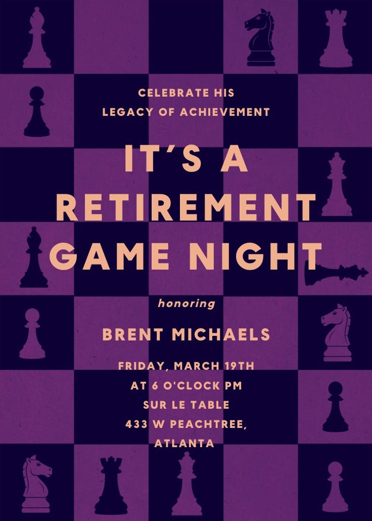 Board bored - invitación para jubilación