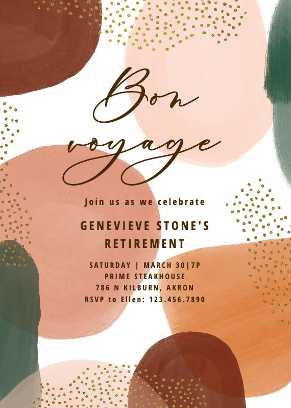 Boho circle shapes - retirement & farewell party invitation