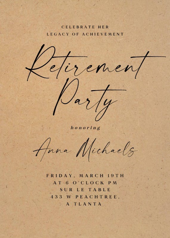 Bold bellisia - retirement & farewell party invitation