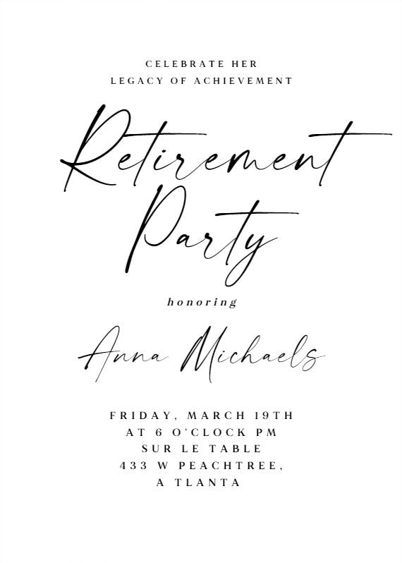 Bold bellisia - retirement & farewell party invitation