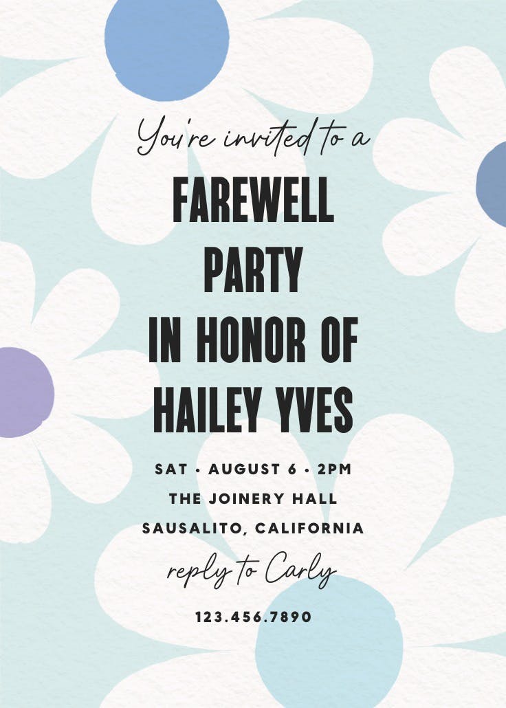 Bold daisies - retirement & farewell party invitation