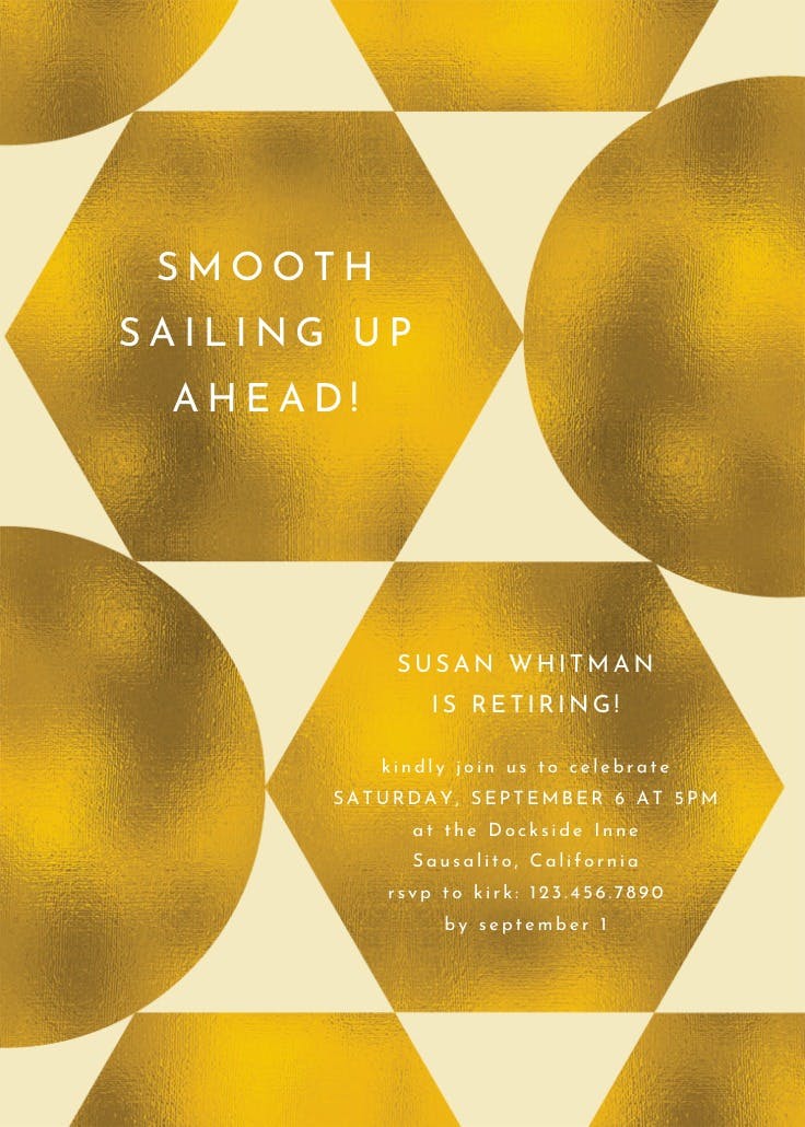 Bold geometrics - invitación para jubilación