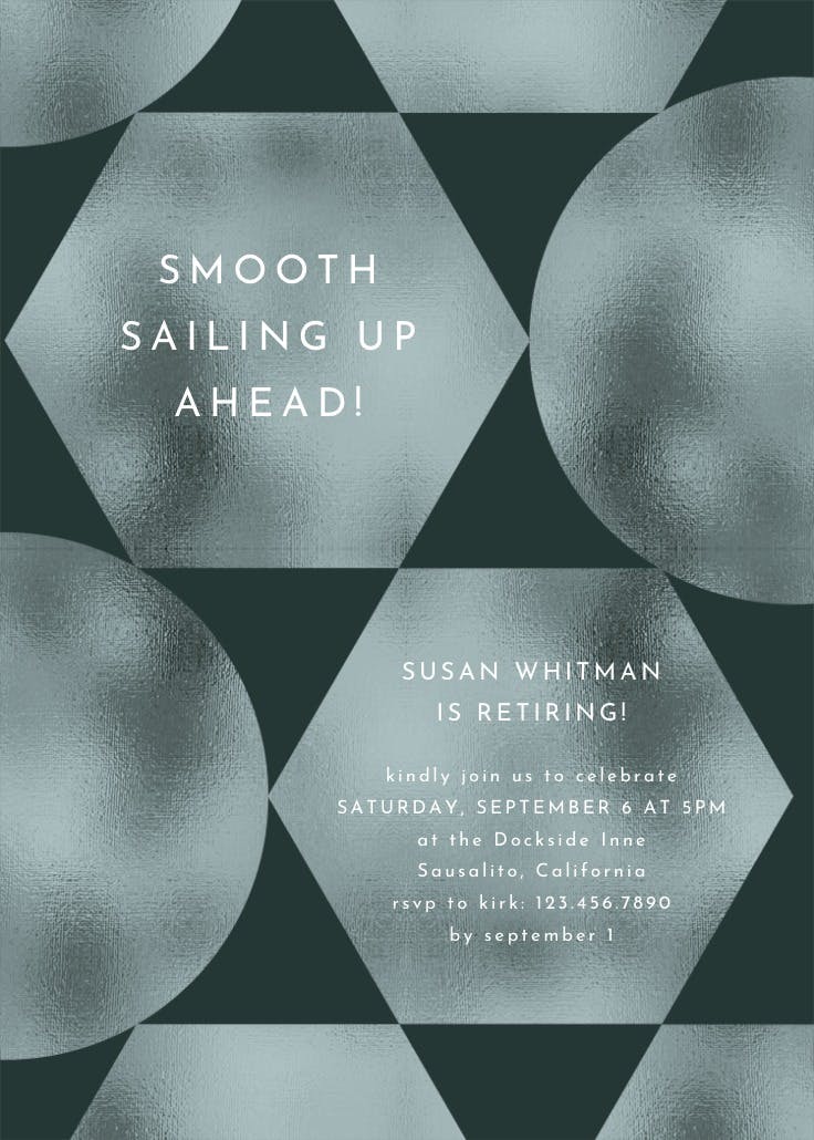 Bold geometrics - invitación para jubilación