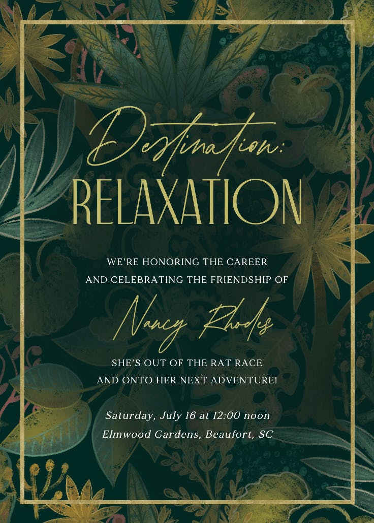 Bossa nova - invitación para jubilación