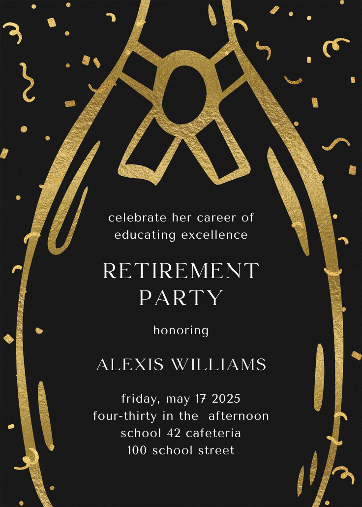 Celebrating excellence - retirement & farewell party invitation