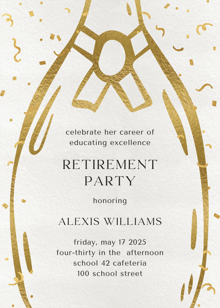 Celebrating excellence - retirement & farewell party invitation