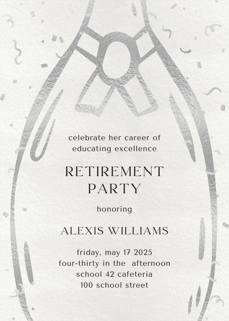 Celebrating excellence - retirement & farewell party invitation
