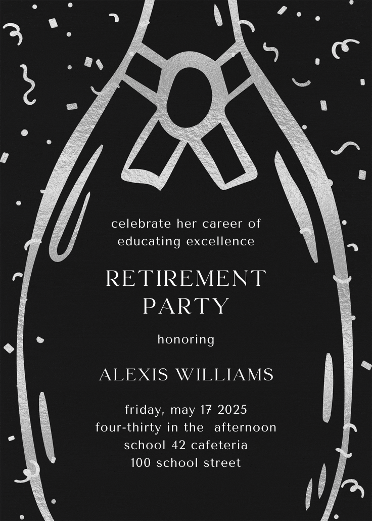 Celebrating excellence - retirement & farewell party invitation