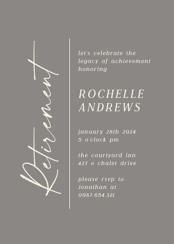 Charming journey - retirement & farewell party invitation
