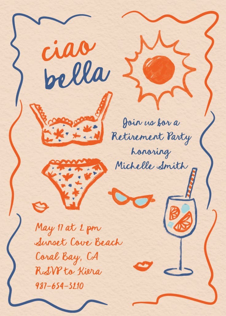 Citrus sun - invitación para jubilación