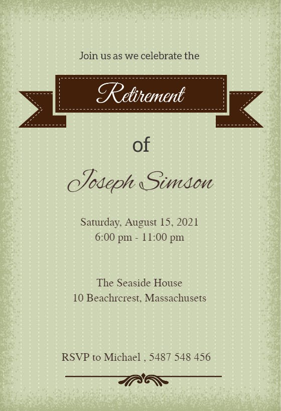 Classic banner - retirement & farewell party invitation