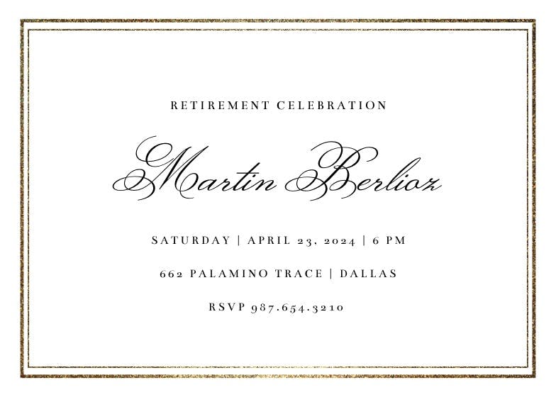 Classy retirement - business event invitation