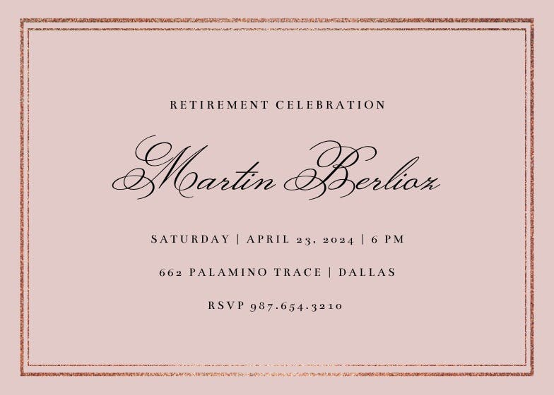 Classy retirement - business events invitation