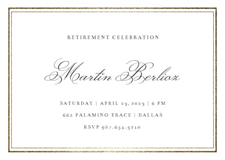 Classy Retirement - Retirement & Farewell Party Invitation