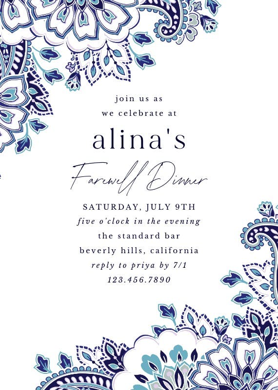 Colored paisley - party invitation