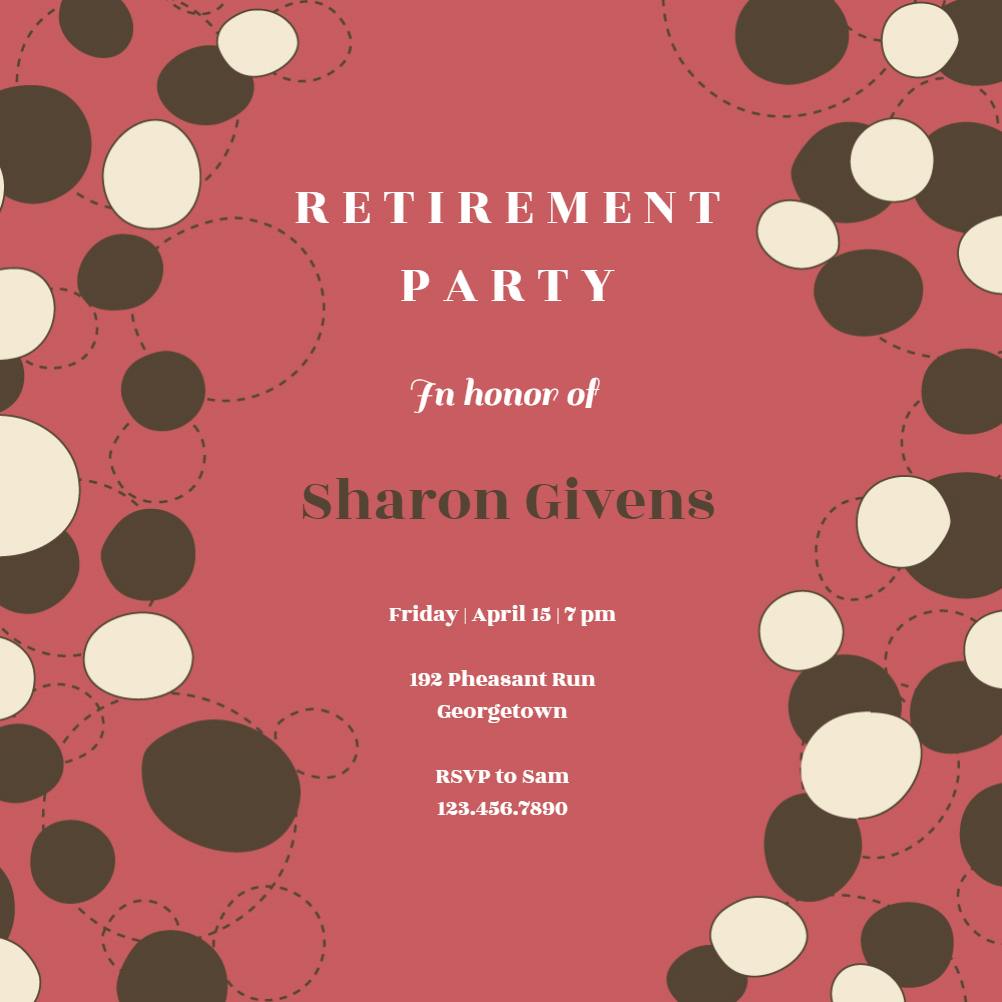 Contemporary cascade - retirement & farewell party invitation