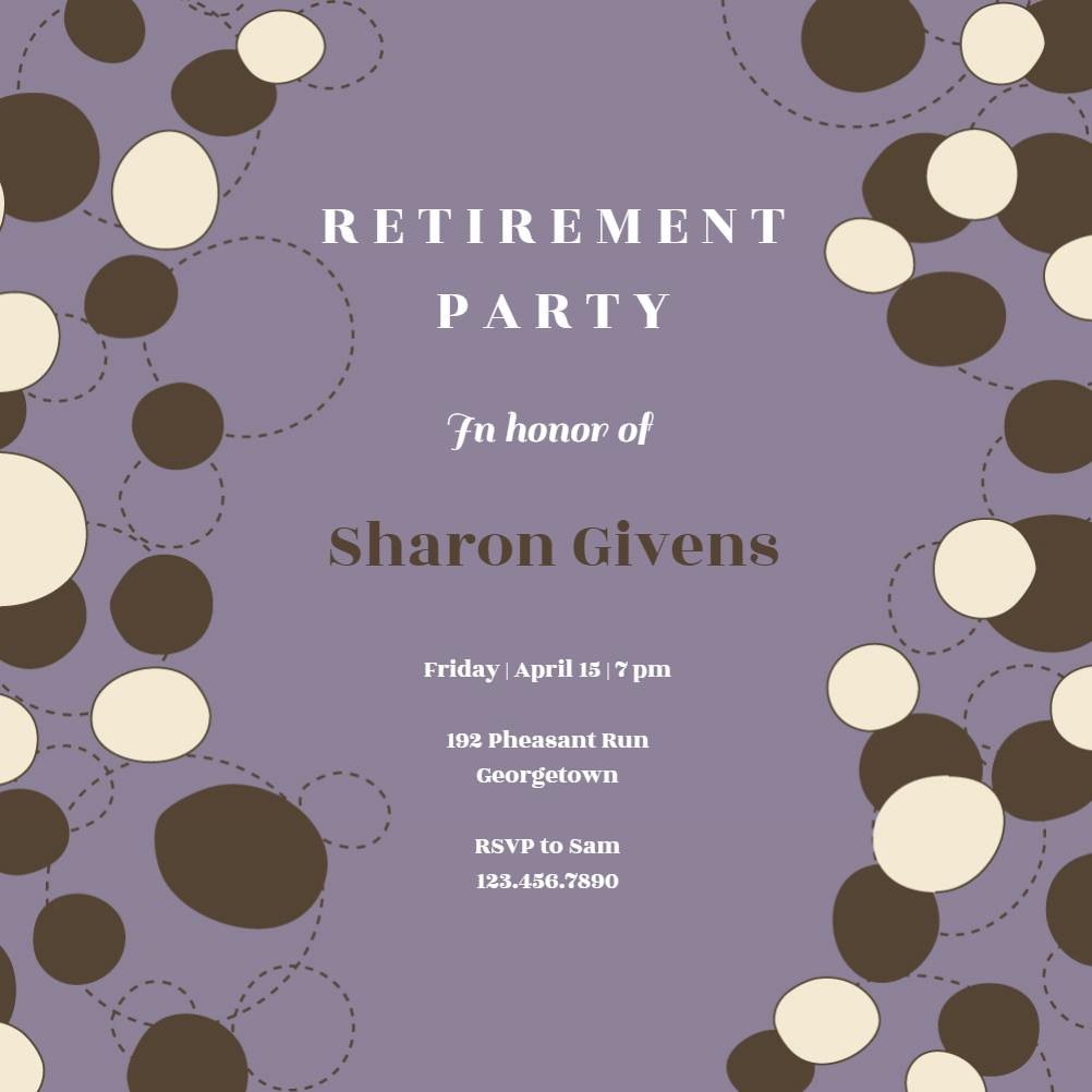 Contemporary cascade - retirement & farewell party invitation
