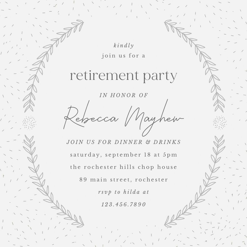 Delicate details - retirement & farewell party invitation