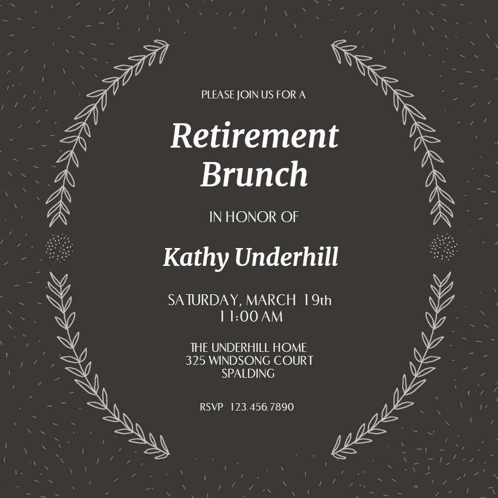 Delicate Details - Retirement & Farewell Party Invitation Template ...