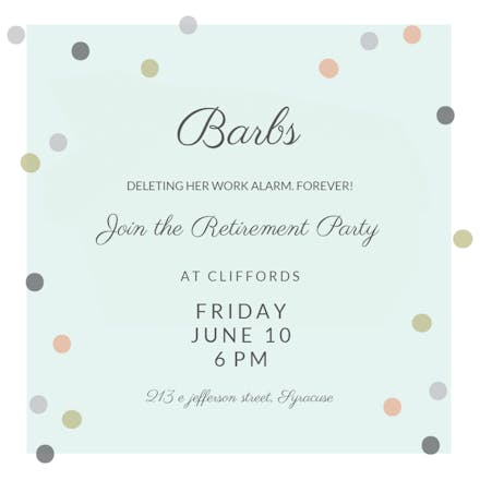 Dot Arbor - Retirement & Farewell Party Invitation