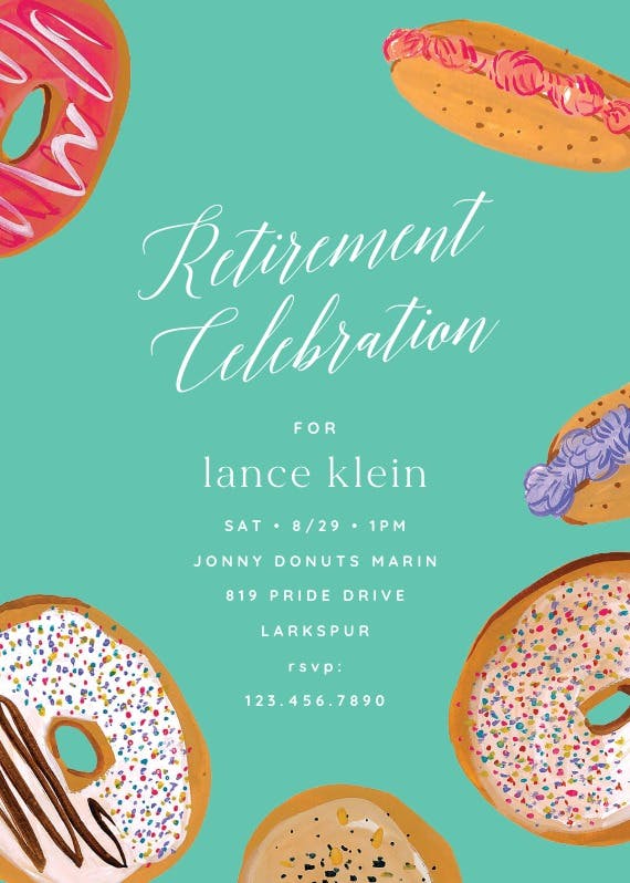 Doughnuts - retirement & farewell party invitation
