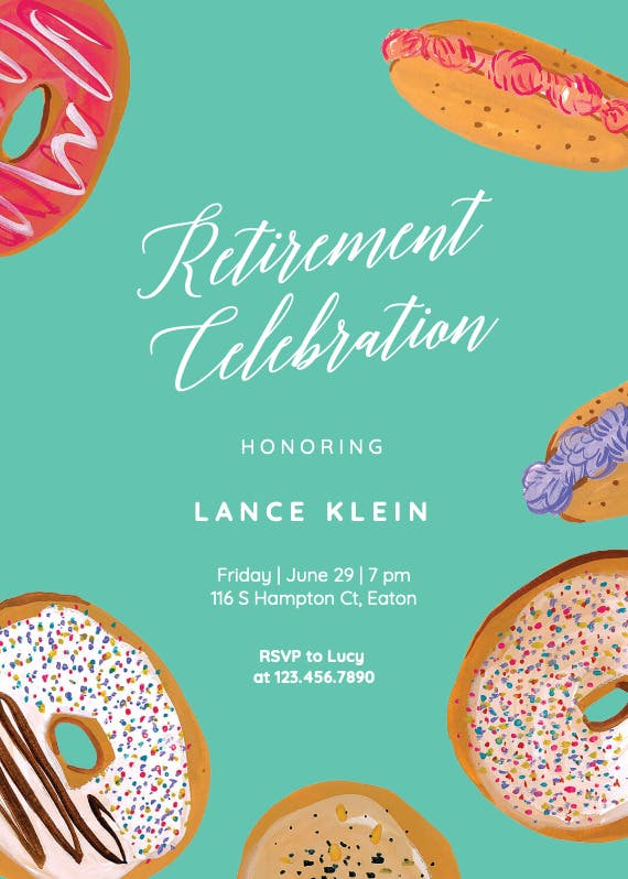 Doughnuts - retirement & farewell party invitation