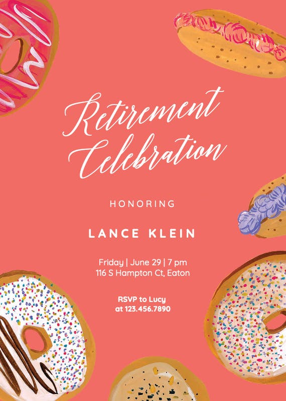 Doughnuts -  invitación para jubilación