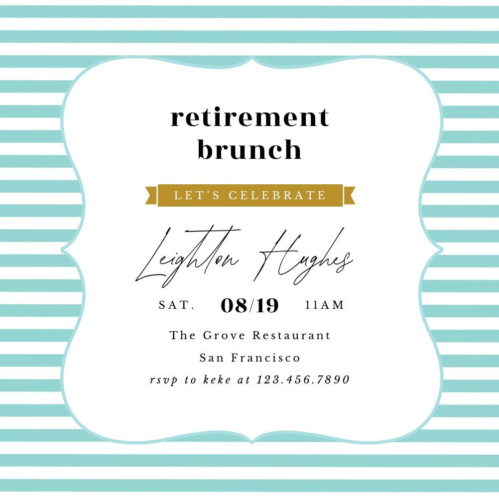 Earned stripes - retirement & farewell party invitation