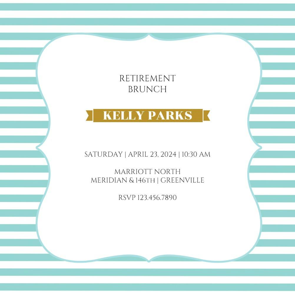 Earned stripes - retirement & farewell party invitation