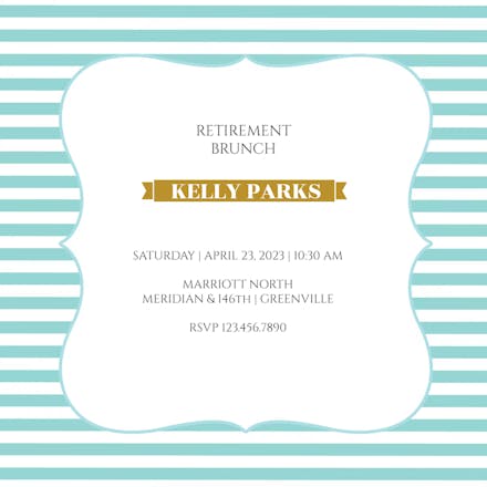 Earned Stripes - Retirement & Farewell Party Invitation