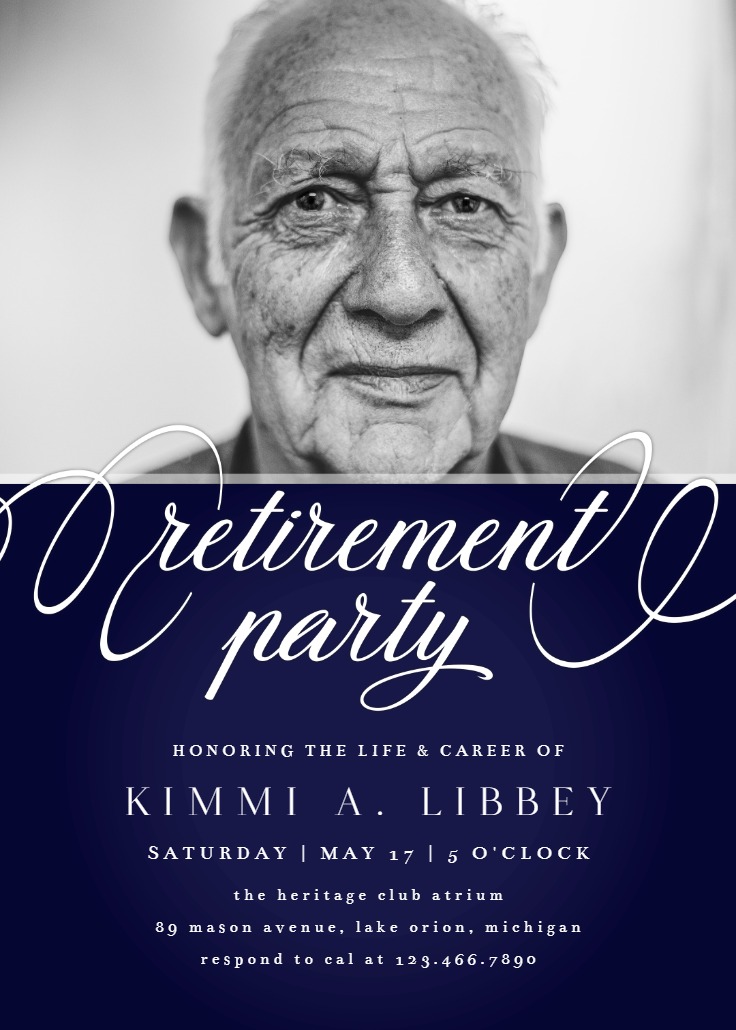 Elegant calligraphy - Retirement & Farewell Party Invitation Template ...