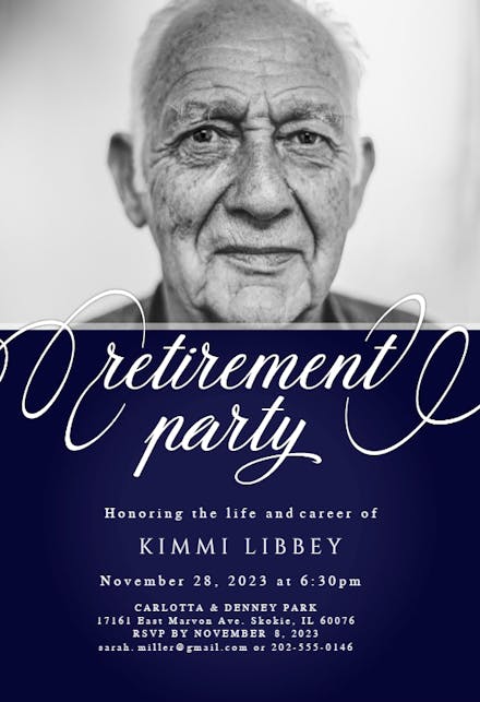 Elegant calligraphy - Retirement & Farewell Party Invitation