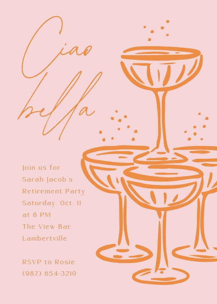 Fancy drinks - invitación para jubilación