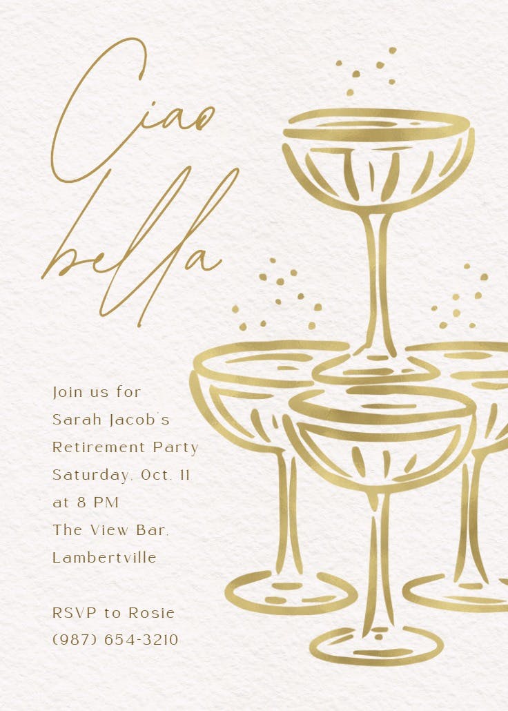 Fancy drinks - invitación para jubilación