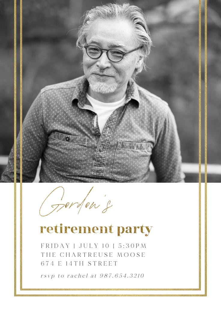 Fancy frame - retirement & farewell party invitation