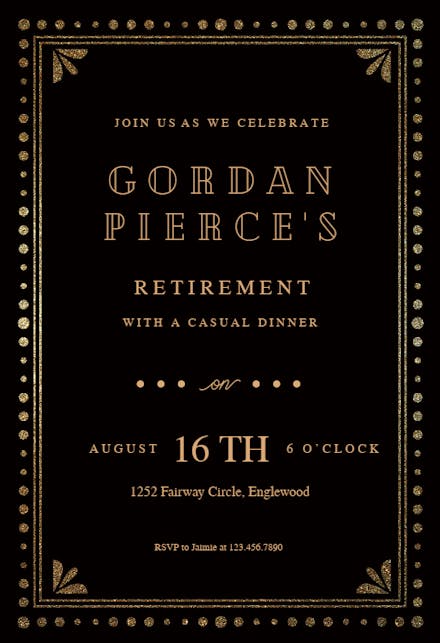 Fancy night - Retirement & Farewell Party Invitation