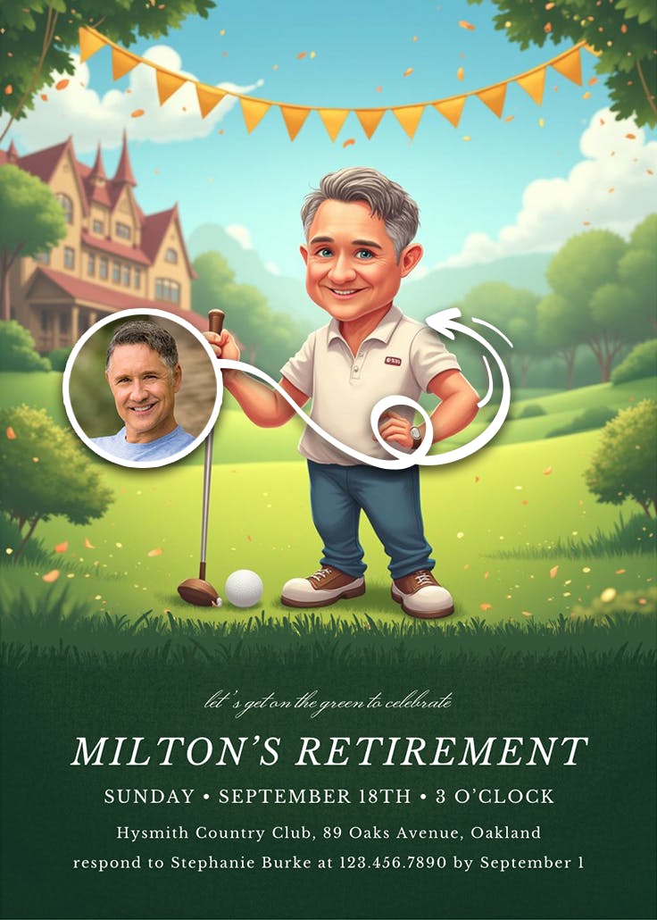 Final putt - retirement & farewell party invitation
