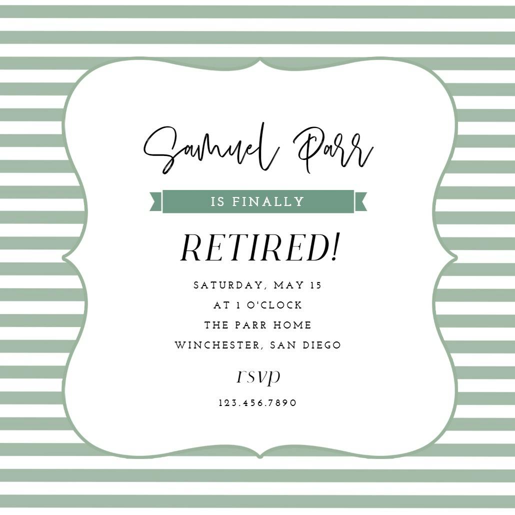 Finish lines - retirement & farewell party invitation