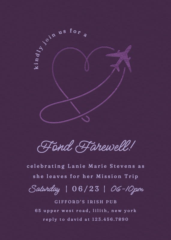 Flying foil - retirement & farewell party invitation