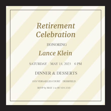 Forward Motion - Retirement & Farewell Party Invitation