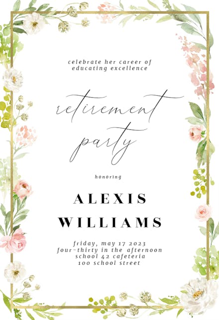 Retirement & Farewell Party Invitation Templates (Free) | Greetings Island