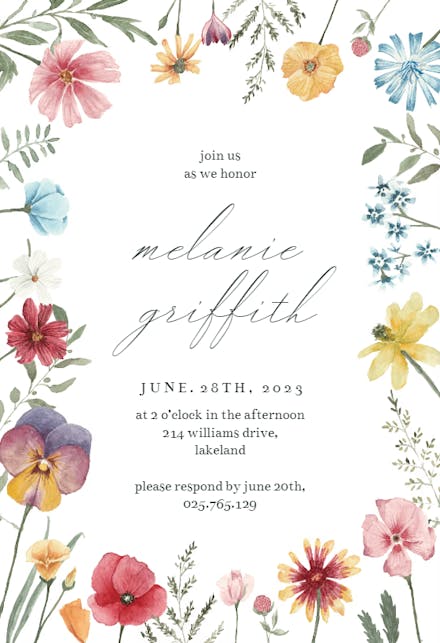 Fresh Meadow Flowers - Retirement & Farewell Party Invitation