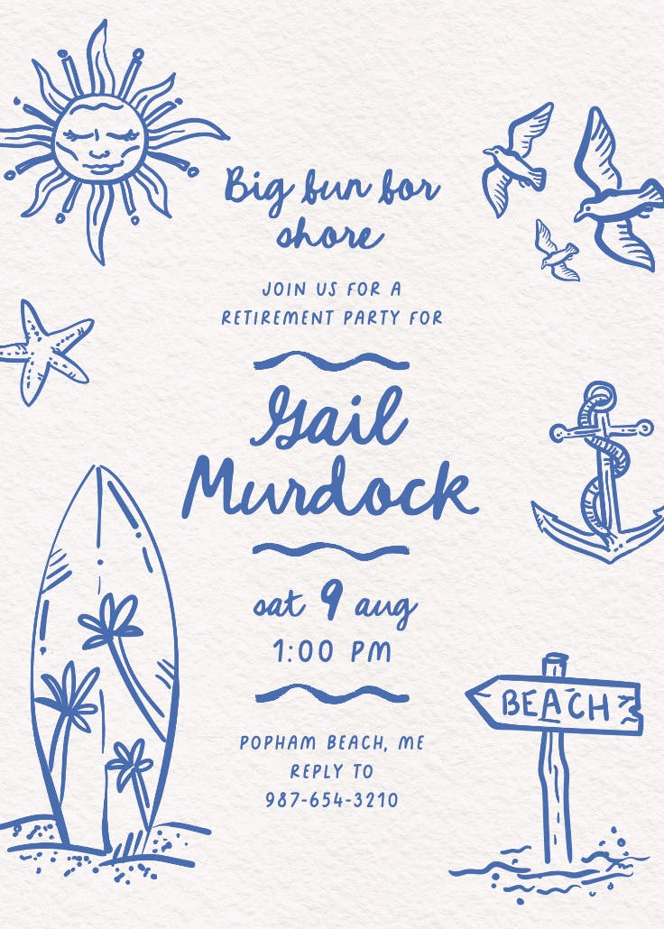 Fun for shore - invitación para jubilación