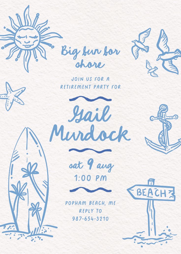 Fun for shore - invitación para jubilación