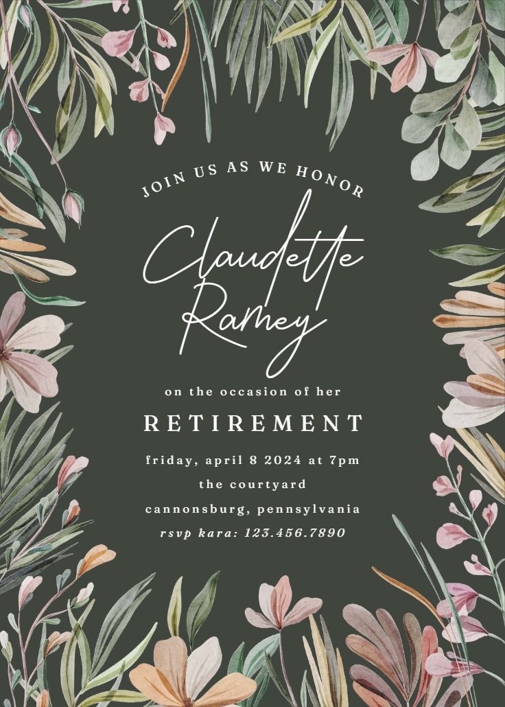 Garden frame - Retirement & Farewell Party Invitation Template (Free ...