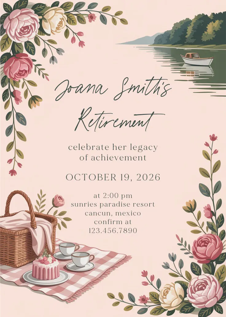 Garden scenery - invitation retraite et départ