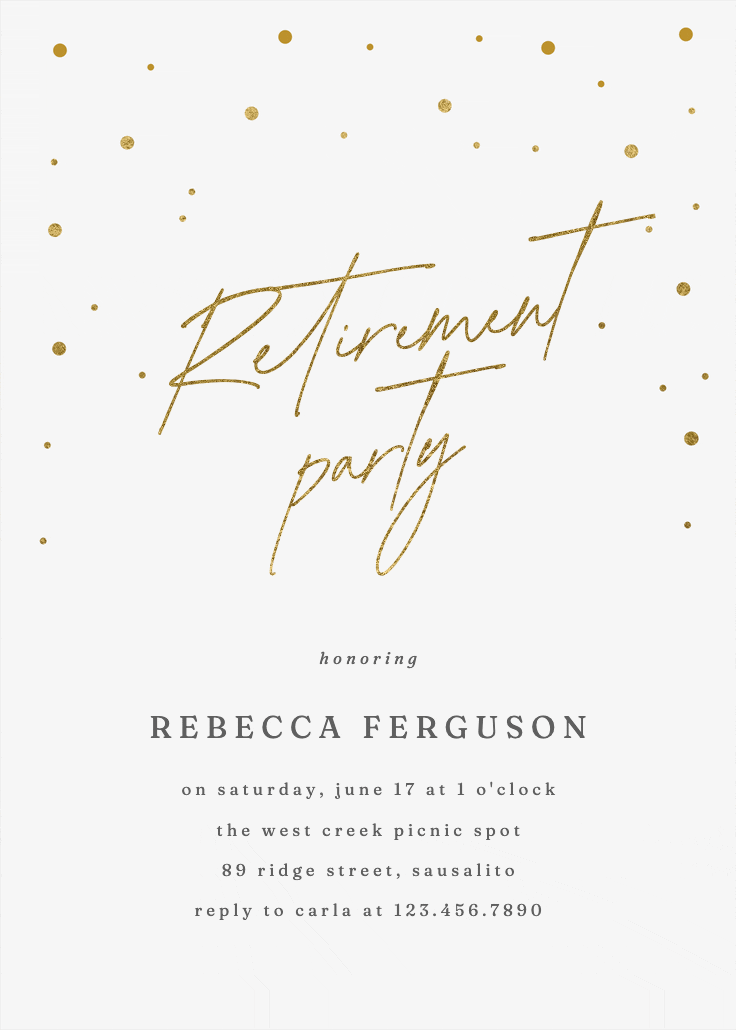 Golden flakes - retirement & farewell party invitation