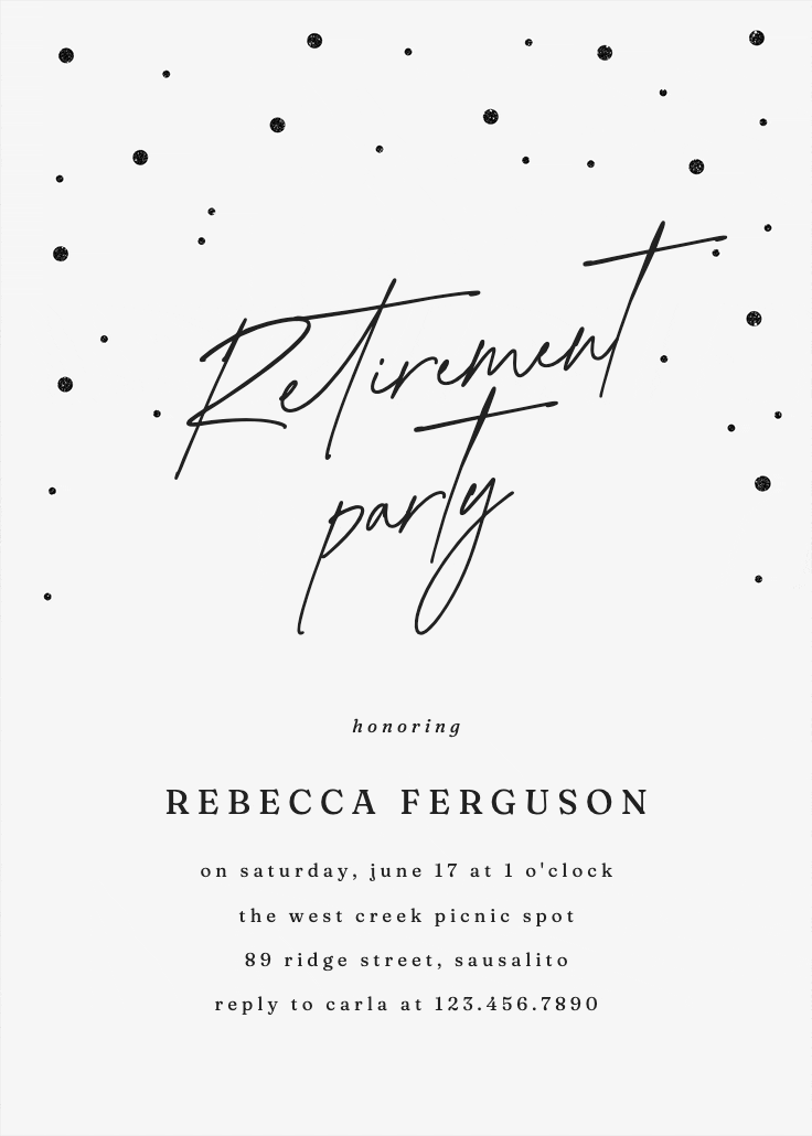 Golden flakes - retirement & farewell party invitation