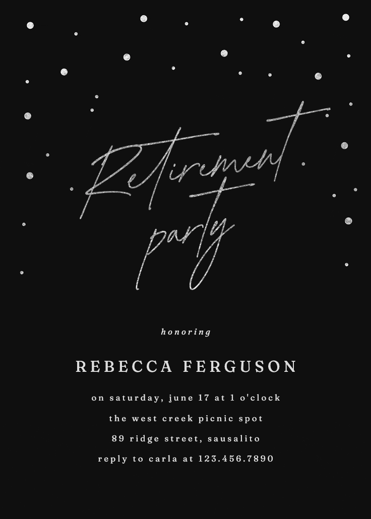 Golden flakes - retirement & farewell party invitation