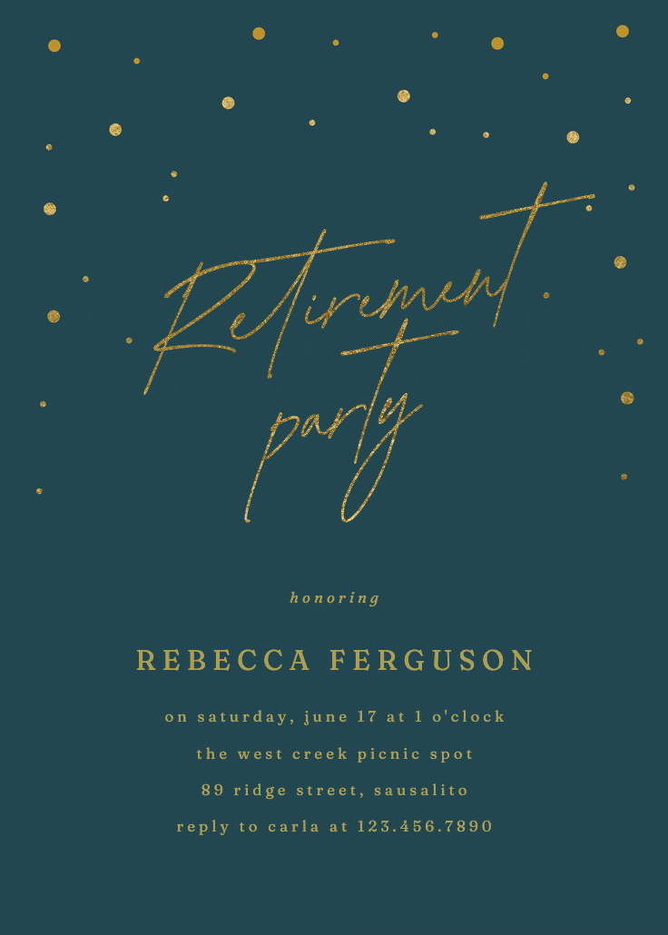 Golden flakes - retirement & farewell party invitation